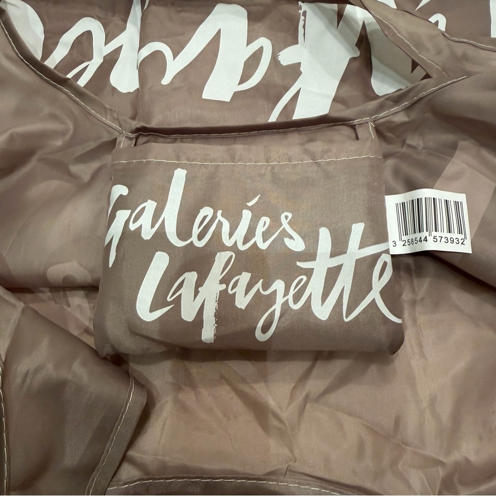 Galeries Lafayette Tan Shopping Tote Bag - Picture 2 of 7